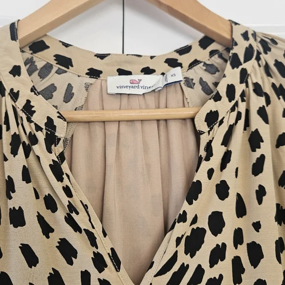 Vineyard Vines Wild Spotted Tiered Leopard Dress XS - Picture 5 of 7